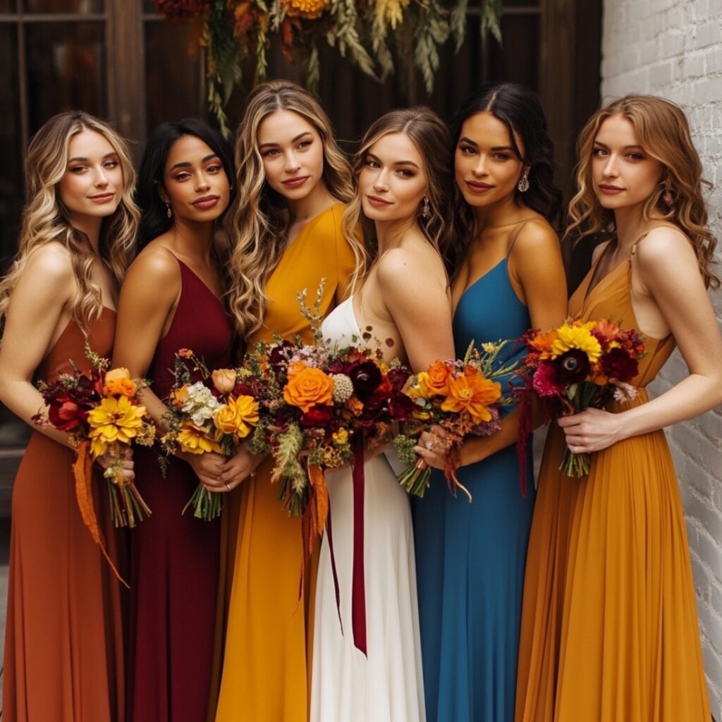 Elegant September Wedding Bridesmaid Dresses for Fall Elegance
