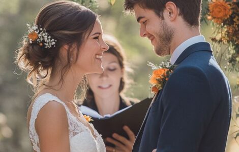 A beautiful September wedding ceremony with scenic autumn landscapes, perfect for exchanging vows in a natural and romantic setting.