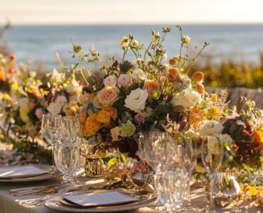 An overview of planning a September wedding that blends summer and fall elements, showcasing ideas for garden and beachfront venues with autumn touches.