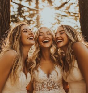 Bridesmaids' creative photoshoot ideas showcasing laughter, joy, and beautiful moments that celebrate friendship and love on the wedding day.