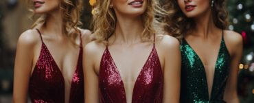 Christmas bridesmaid dresses in bold hues and shimmering fabrics, offering festive and elegant options to suit different wedding themes for a magical winter celebration.
