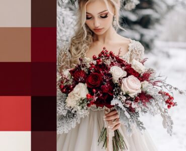 A beautiful display of ten elegant December wedding color palettes, showcasing festive and winter-inspired combinations to elevate your wedding decor and style.