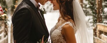 A stunning December wedding featuring a blend of festive decorations, cozy elements, and a magical winter landscape that creates an unforgettable celebration.