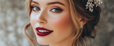 Bridal makeup collection featuring bold berry lips, shimmering metallic eyeshadow, and classic red lips, showcasing diverse winter wedding makeup styles that reflect personal style and seasonal elegance.