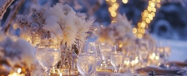 Winter wedding table setting ideas emphasizing warmth, elegance, and seasonal charm for a memorable December celebration.