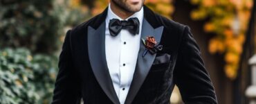 Stylish Halloween wedding guest attire options for men, showcasing various looks that balance elegance with festive flair.