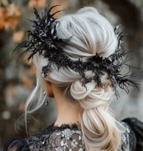 A reflective and inspiring note on selecting the perfect Halloween wedding hairstyle, emphasizing individuality and elegance while celebrating the enchanting spirit of the season.