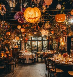 An overview of unique Halloween wedding venues, highlighting the enchanting charm and whimsical elements each location brings to celebrate love.