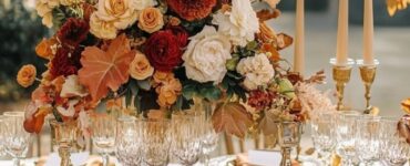 An overview image capturing the essence of various October wedding color schemes, illustrating the warmth and romance of fall with rich palettes that enhance decor and reflect seasonal beauty.
