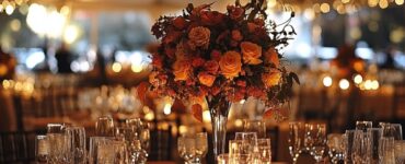 An inviting October wedding reception scene, emphasizing seasonal decor and joyful celebrations, creating a warm atmosphere filled with love and cherished memories.