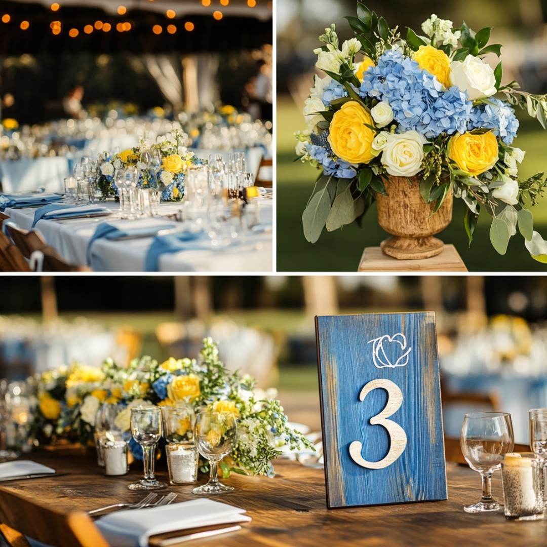 Brighten Your Reception: 7 Blue and Yellow Wedding Reception Ideas ...