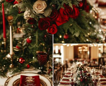 A vintage Christmas wedding combining antique elements, festive décor, and classic details, creating a timeless celebration filled with love, warmth, and holiday magic.