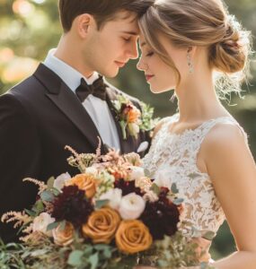 A nostalgic and elegant vintage October wedding, blending the natural beauty of autumn with timeless décor, attire, and atmosphere for a memorable and romantic celebration.