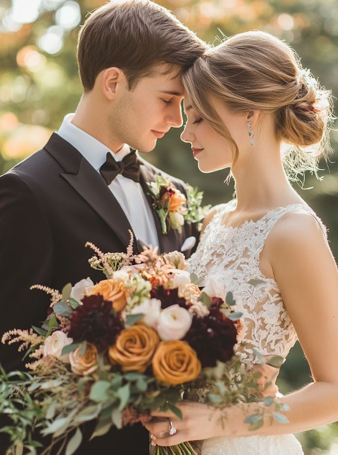 A nostalgic and elegant vintage October wedding, blending the natural beauty of autumn with timeless décor, attire, and atmosphere for a memorable and romantic celebration.
