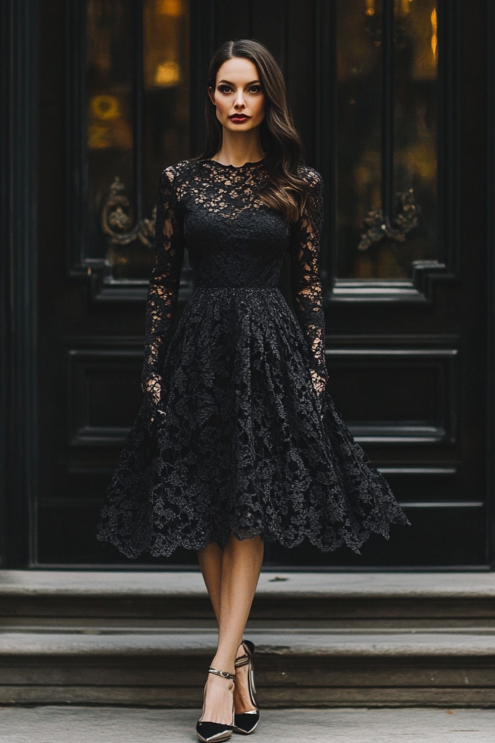 cotton flowy maxi dress Collar – Odd Muse Holiday Evening Wear color:LT BLUE Dune Black Velvet Midi