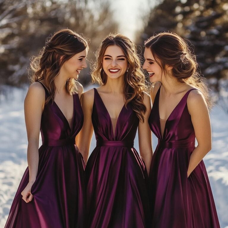 Chic Winter Wedding Bridesmaid Dress Ideas: Top Colors & Fabrics - Yeah ...