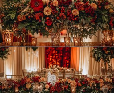 an Indian winter wedding, blending traditional and seasonal elements, with rich decor and cozy touches, evoking warmth and elegance.