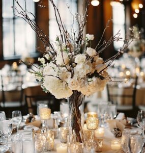 Elegant winter wedding centerpiece ideas with natural elements, sparkling accents, and seasonal colors to suit romantic, modern, and traditional styles.