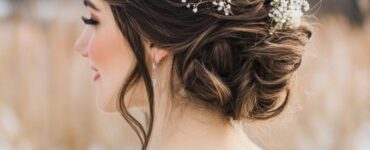 Elegant January wedding hairstyles, including updos, waves, and braids, ideal for a winter celebration.