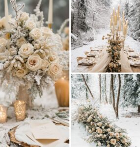 Enchanting January winter wedding inspiration with snow-covered landscapes, cozy details, and elegant seasonal decor ideas for a romantic and memorable celebration.