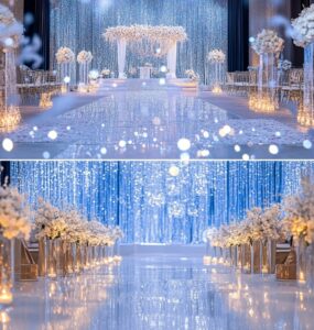 Beautiful New Year's wedding ceremony with sparkling decor, capturing the romance of a fresh beginning for a magical start to the new year.