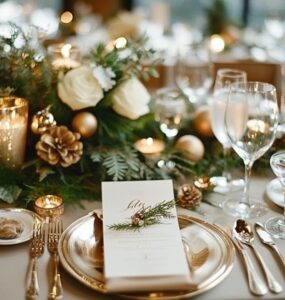 Elegant New Year's wedding table settings with metallic, rustic, and winter-inspired designs to create a festive, memorable celebration.