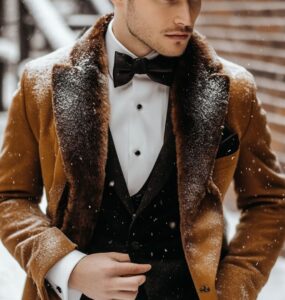 Winter wedding guest attire ideas for men, featuring classic and modern styles that combine warmth and elegance, with outfit options for formal and casual winter celebrations.