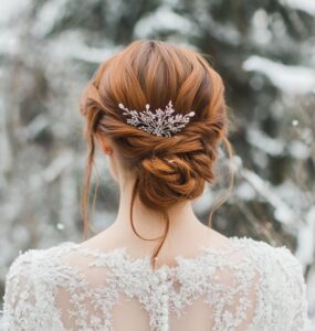 Winter wedding hairstyles with elegance and warmth, including chignons, waves, braids, and buns, perfect for capturing the magic of the season.