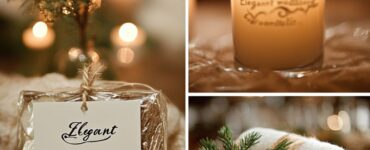 Elegant winter wedding decor with candlelit tables, pine branches, and cozy blankets, illustrating a budget-friendly approach to creating a warm, intimate atmosphere for winter weddings.