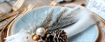 Winter wedding table setting featuring frosted elegance and cozy rustic themes, showcasing seasonal charm with sophisticated and whimsical designs to create a magical and unforgettable celebration.