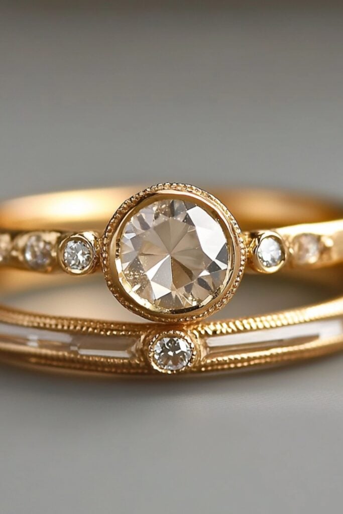 Unique rose-cut diamond wedding band with a vintage design, offering understated sparkle and antique-inspired elegance.