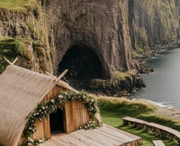 Viking wedding venues, including rustic longhouses and cliffside overlooks, showcasing Norse culture and natural beauty for an epic celebration.