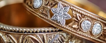 vintage wedding bands featuring intricate designs, including Art Deco and Edwardian styles, symbolizing romance and timeless craftsmanship.