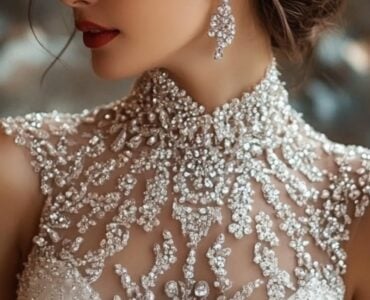 A captivating introduction about the charm of beaded wedding dresses, highlighting their elegance, sparkle, and versatility, with styles ranging from vintage to modern designs.