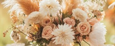 A collection of boho wedding centerpieces showcasing natural elements, earthy materials, and whimsical touches, ideal for creating a dreamy, romantic atmosphere at your celebration.