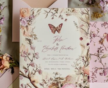 Elegant fairy tale-inspired wedding invitation design, symbolizing the start of a magical and romantic celebration.