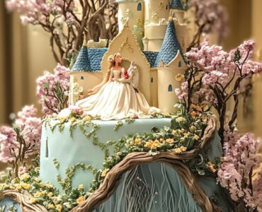 A stunning wedding cake in a fairy tale theme, designed as the centerpiece of your celebration and a symbol of your magical love story.