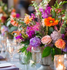A collection of creative and vibrant centerpiece ideas for spring weddings, featuring fresh flowers, greenery, and unique decor elements to enhance your celebration.