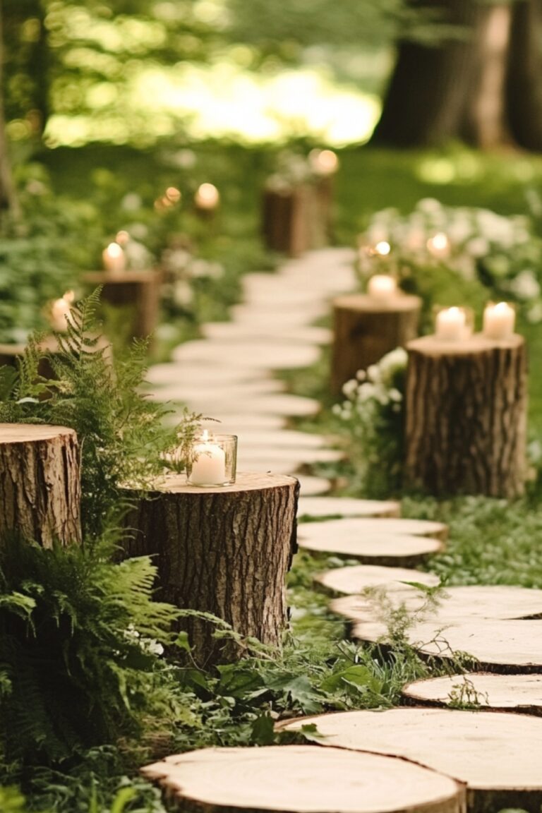 Illustration of Natural Wood Decor Aisle